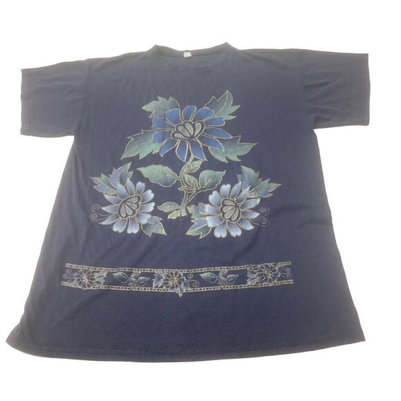 Vintage 90'sFloral Graphic T-shirt - Picture 1 of 6